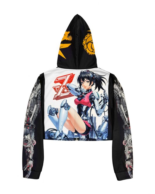 VirtualArchive_004: VIRTUALLY STAR V1 CROP ZIP UP HOODIE