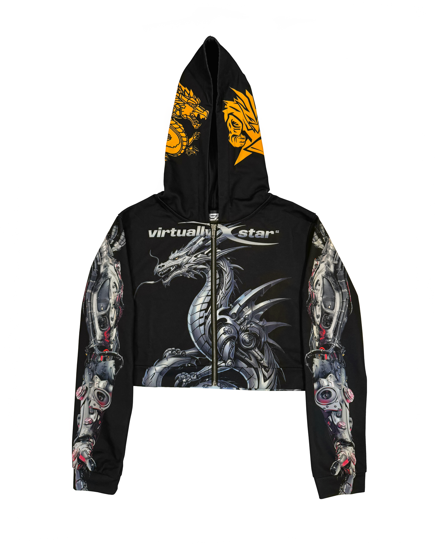 VirtualArchive_004: VIRTUALLY STAR V1 CROP ZIP UP HOODIE