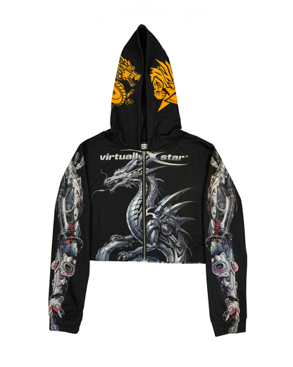 VirtualArchive_004: VIRTUALLY STAR V1 CROP ZIP UP HOODIE