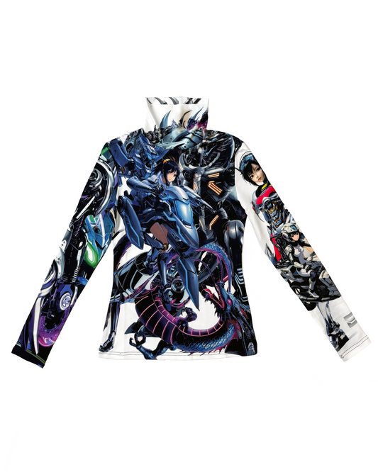 VirtualArchive_001: CYBER MECHA RIDERS HIGH NECK TOP
