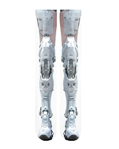 XOSKELETON WHITE RUNNER [OVER KNEE HIGH]